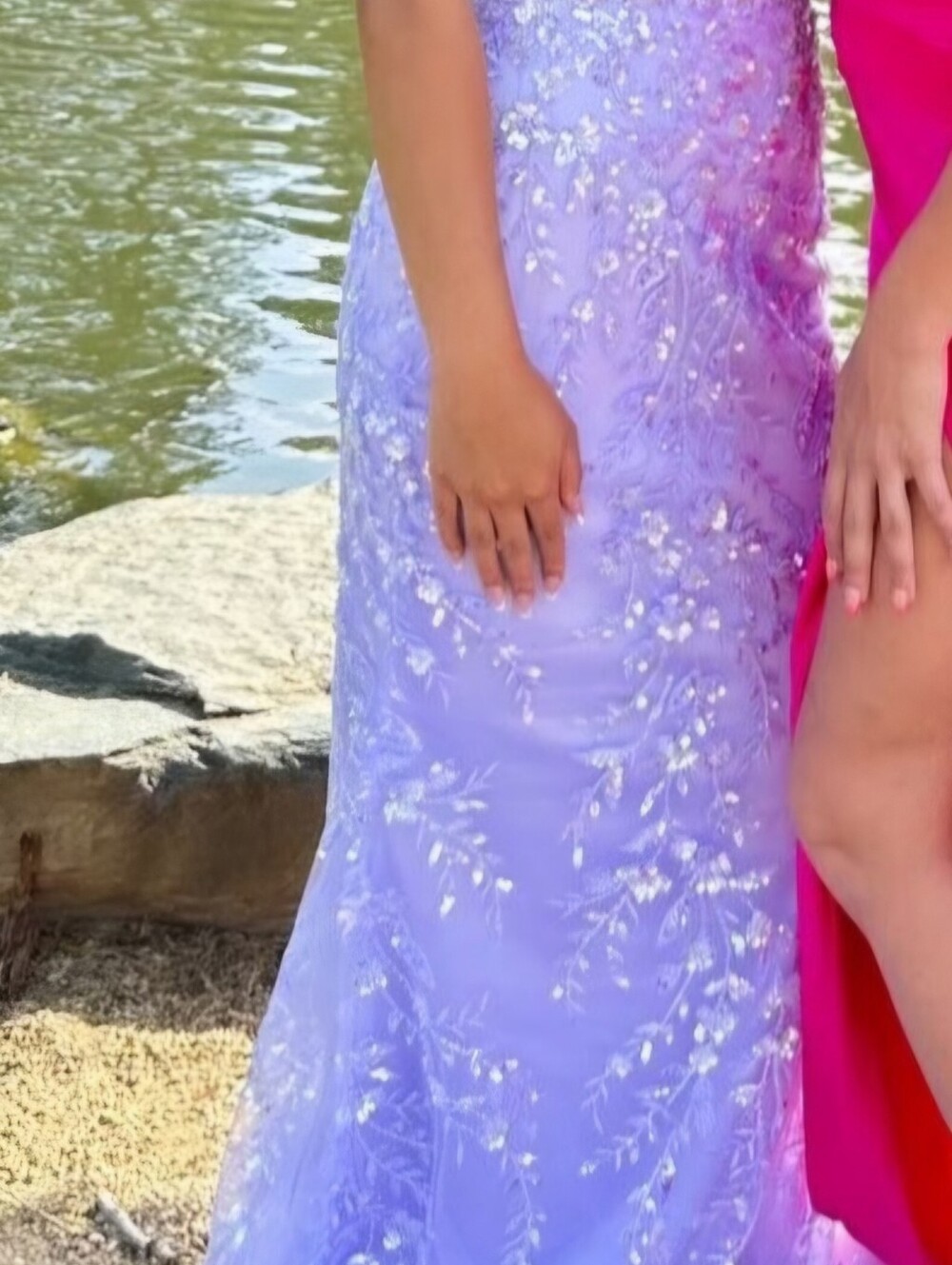 Sherri Hill Lavender/Lilac Beaded Sequin Lace Corset Gown – Size 4 - Picture 9 of 10